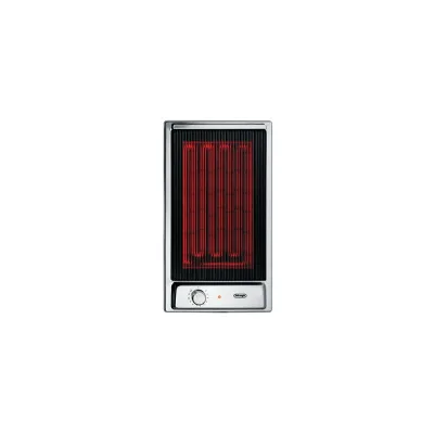 De Longhi Bistecchiera elettrica GVI 13/2 in acciaio inox e vetro nero da 29 cm