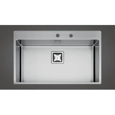 Fulgor Lavello filo e semifilo a una vasca P1B 8651 QA F-SF finitura acciaio inox da 85.5x51 cm