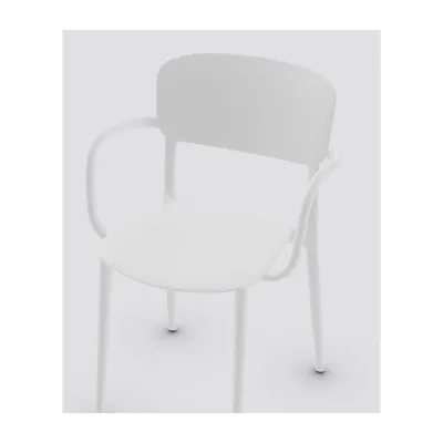PRONTA CONSEGNA - Calligaris OUTLET Sedia Liberty CS1884 in polipropilene riciclato 100% P94 bianco ottico opaco - Con braccioli