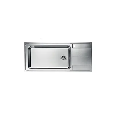 Foster Lavello una vasca con gocciolatoio a destra 3219 052 finitura acciaio inox da 116x50 cm