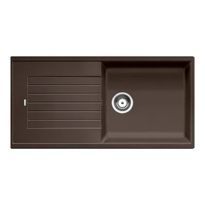 Blanco | Lavello una vasca con gocciolatoio ZIA XL 6 S 1517577 finitura caffè da 100x50 cm - Sopratop