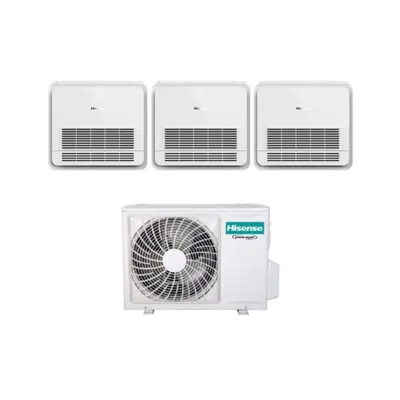 Climatizzatore Condizionatore HISENSE Trial Split CONSOLE 12000+12000+12000 con 3AMW72U4RFA R-32 WI-FI OPTIONAL Con Telecomando di Serie 12+12+12 A++/A+