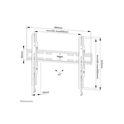NEOMOUNT SUPPORTO A PARETE 600X400 70KG WL30S-850BL16