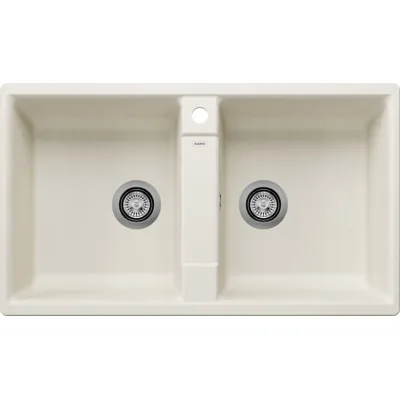 Blanco Lavello due vasche SONA 9 1547210 finitura soft white da 86x50 cm - Sopratop