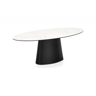 Connubia Tavolo fisso Ellisse CB4858-FE 200 con struttura in metallo e piano in ceramica da 200x100 cm