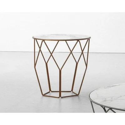 Bonaldo Tavolino Arbor con struttura in metallo e piano a scelta da Ø50 cm e h. 49 cm