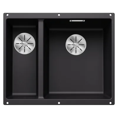 Blanco Lavello a una vasca dx con vaschetta SUBLINE 340/160-U Dark Steel 4525986 finitura nero da 55x46 cm - Sottotop