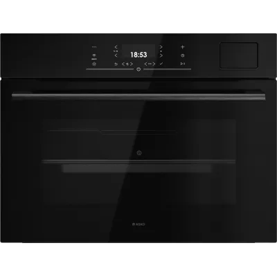 Asko Forno compatto Full Steam 100% vapore da incasso OCS 24 BGH - Classic finitura vetro nero da 60 cm