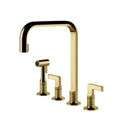 Gessi Miscelatore a 4 fori Inciso Collection 58703 246 finitura Gold - IN PROMOZIONE FINO AL 6/07