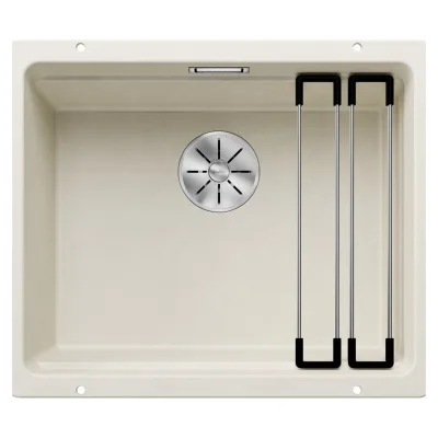 Blanco Lavello a una vasca ETAGON 500-U Total Black 2527075 finitura soft white da 53x46 cm - Sottotop