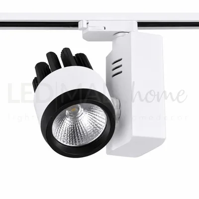 Faretto led per binario trifase 30w 3000k luce calda