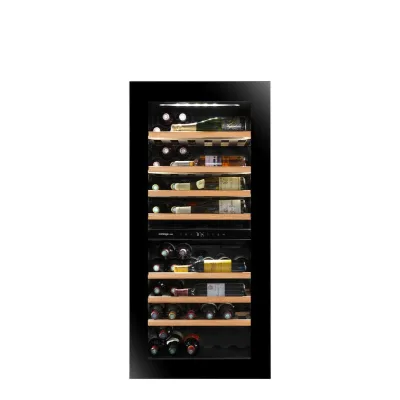 Avintage Cantinetta vino a colonna da incasso AVI122PLATINUM finitura nero da 60 cm