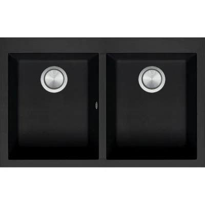 Barazza Lavello due vasche SOUL 1LSO82N finitura b_granite nero da 79x50 cm