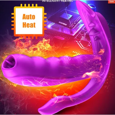 Vibratore Caldo Indossabile riscaldante viola telecomando 10 x 2, 9 cm circa