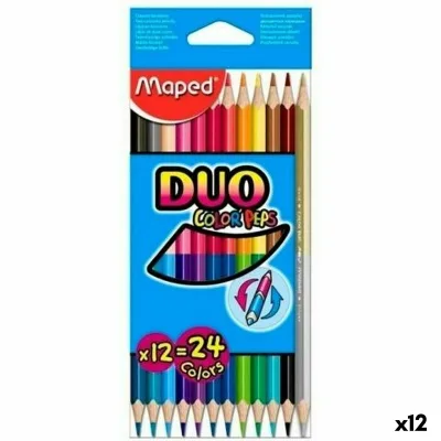 Matite colorate Maped Duo Color' Peps Multicolore Doppia punta 12 Pezzi (12 Unità)