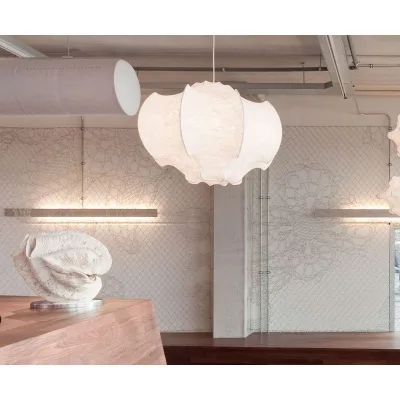 Flos Lampada a sospensione a luce diffusa Viscontea finitura bianco