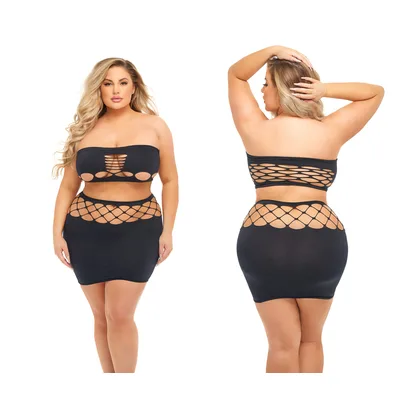 Lingerie Sexy Premium Set Queen Size / plus size XL 2XL 3XL taglie forti nero