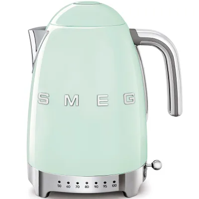 PRONTA CONSEGNA - Smeg Bollitore elettronico a temperatura variabile KLF04PGEU finitura verde pastello con logo Smeg 3D
