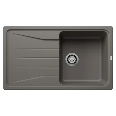 Blanco Lavello una vasca con gocciolatoio SONA 5 S 1527334 finitura grigio vulcano da 86x50 cm - Sopratop