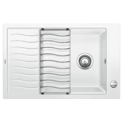 Blanco Lavello una vasca con gocciolatoio ELON XL 6 S 1518739 finitura bianco da 78x50 cm - Sopratop