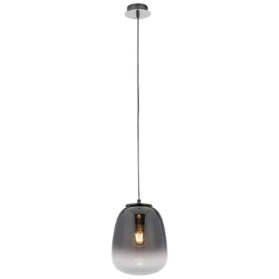 Lampadario a sospensione moderno grigio in vetro, max 60W, 19.7x150cm