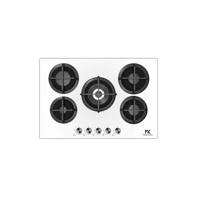 Master Kitchen Piano cottura a gas MKHG 754101-PR TC WH in cristallo temperato bianco da 75 cm