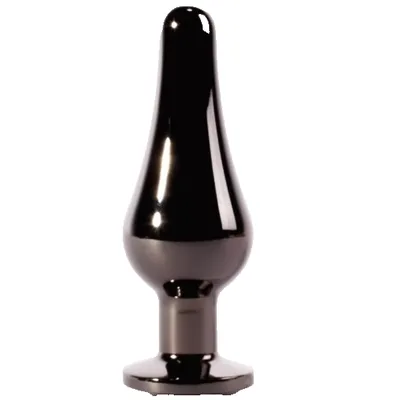 Plug Anale di Design 9,4 cm metallo con gioiello grigio canna di fucile