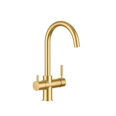 ProAcqua Miscelatore doppio comando a 5 vie OMIN 1801081 finitura oro spazzolato - con set depuratore