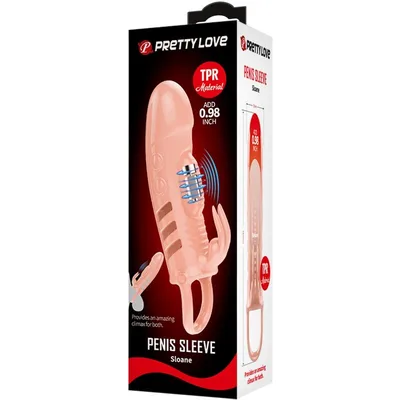Guaina Pene Vibrante Pretty Love Sloane 18,7 cm TPR Estensore con Stimolatore Esterno
