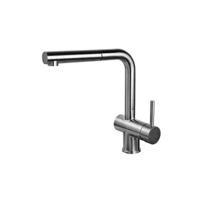 PRONTA CONSEGNA - Foster Miscelatore monocomando con canna girevole e bocca estraibile 8551 000 finitura inox satinato