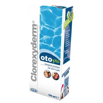 Clorexyderm Oto Più Detergente Pulizia Auricolare Cani e Gatti 150 ml