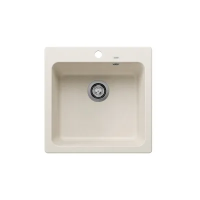 PRONTA CONSEGNA - Blanco | Lavello una vasca NAYA 5 1527127 finitura soft white da 51.5x51 cm - Sopratop