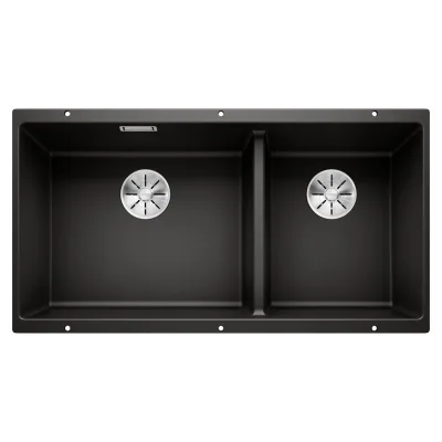PRONTA CONSEGNA - Blanco | Lavello due vasche SUBLINE 480/320-U 1525993 finitura nero da 85.5x46 cm - Sottotop