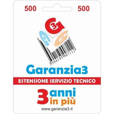 Garanzia3 500 - Estensione di servizio tecnico di 3 anni in piu' con massimale copertura 500 euro