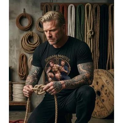 T-shirt Shibari Master BDSM Bondage unisex ispirata allo shibari giapponese - Nero, S