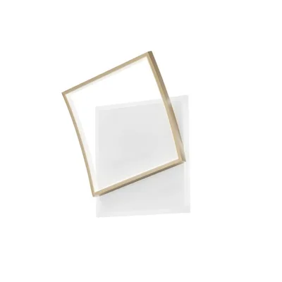 Plafoniera quadrata oro in alluminio, 1 LED 42W, CCT, 37x42cm