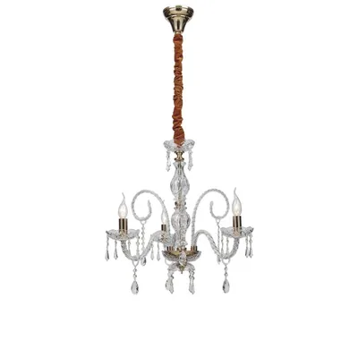 Lampadario luxury oro in vetro e cristallo, 3 luci E14, 53x145cm