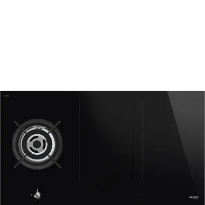 PRONTA CONSEGNA - Smeg S Piano cottura misto induzione/gas PM3953D in vetroceramica nero da 90 cm