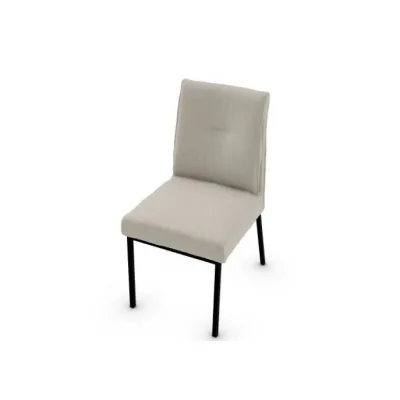 Calligaris OUTLET Sedia Romy CS1908 con struttura in metallo P16 grigio opaco e seduta in pelle L08 crema