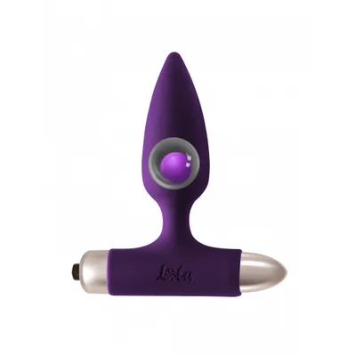 Plug anale vibrante 2 in 1 con sfera interna Glory viola vibrazioni 10 x
