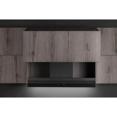 PRONTA CONSEGNA - Airone Cappa da incasso Donizetti Professional finitura nero opaco con frontalino in vetro nero da 90 cm
