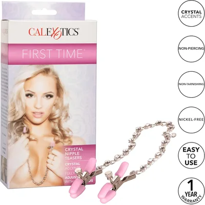CalExotics First Time Pinze Capezzoli Crystal Nipple Teasers Regolabili