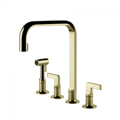 Gessi Miscelatore a 4 fori Inciso Collection 58703 710 finitura Brass