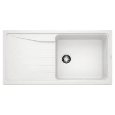 PRONTA CONSEGNA - Blanco | Lavello una vasca con gocciolatoio SONA XL 6 S 1519692 finitura bianco da 100x50 cm - Sopratop