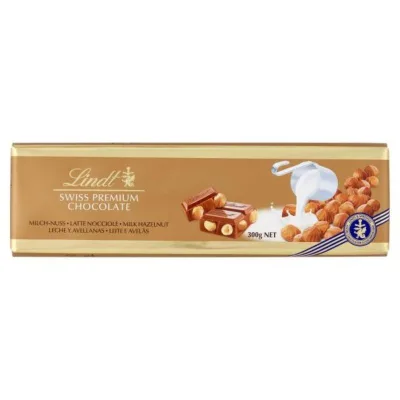 Tavoletta Cioccolato Alle Nocciole Cioccolato Al Latte Lindt Gold Maxi Formato 300 gr