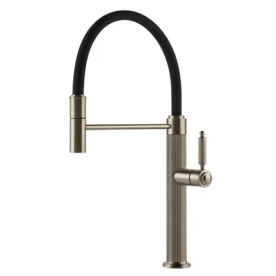 Gessi Miscelatore semi pro monocomando con doccetta estraibile Venti20 60634 149 finitura Finox - IN PROMOZIONE FINO AL 6/07