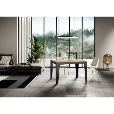 Itamoby Tavolo allungabile Flame Evolution in nobilitato e talaio in ferro antracite da 120(224)x90 cm