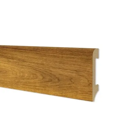 Battiscopa in duropolimero effetto legno rovere caldo 2000x75x14mm