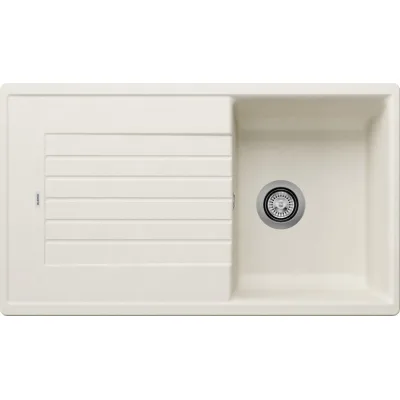 Blanco | Lavello una vasca con gocciolatoio ZIA 45 SL 1527201 finitura soft white da 86x50 cm - Sopratop