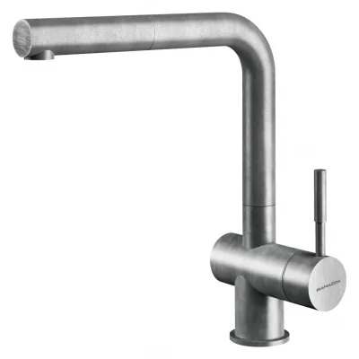 Barazza Miscelatore monocomando con doccia estraibile STEEL DOCCIA VINTAGE1RUBMSTDV finitura inox AISI 304 vintage